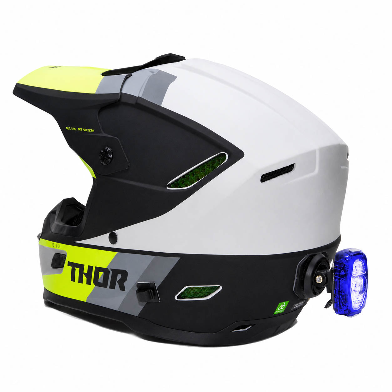 helmet mounted safety light blue taillight for off road and powersports score racing in baja