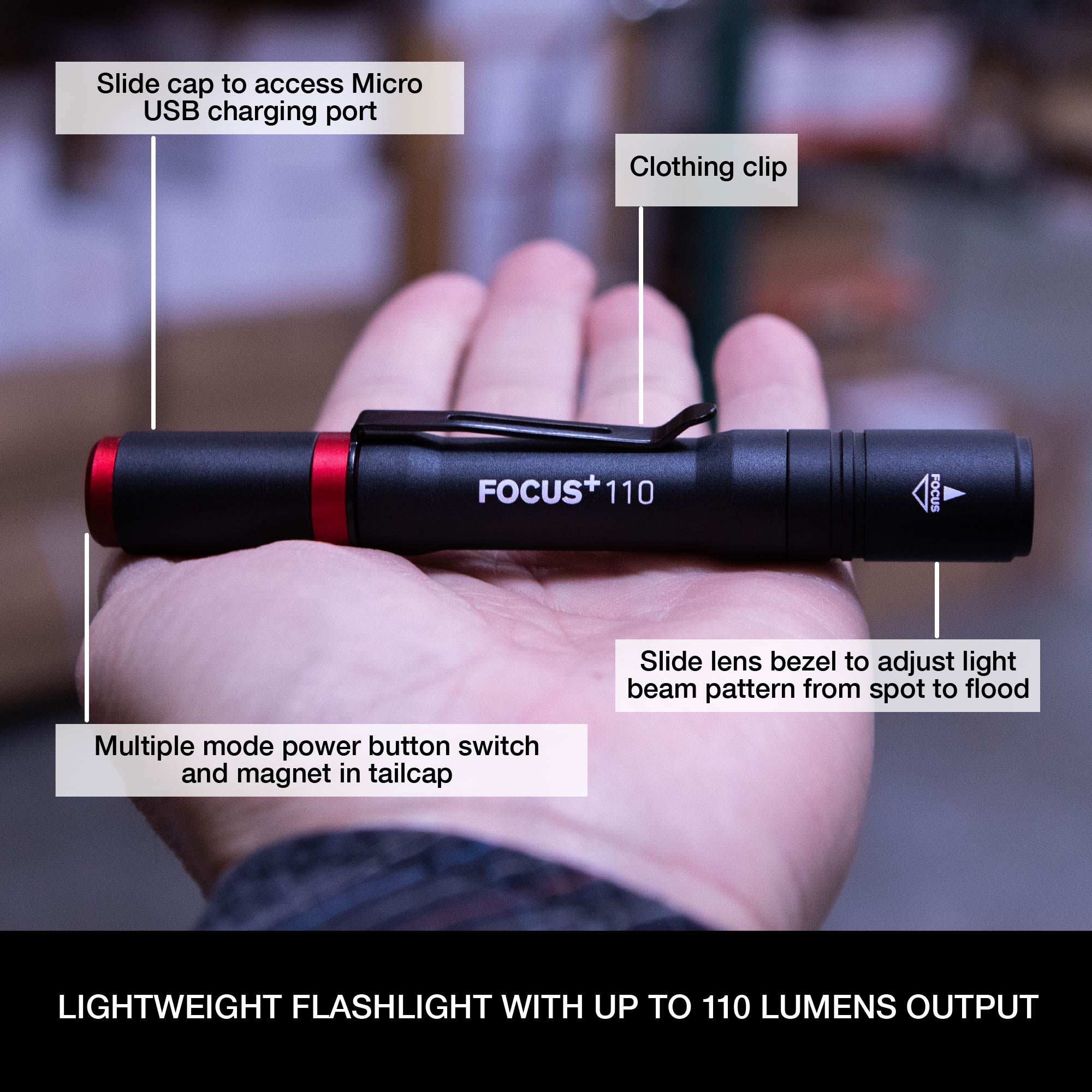 FOCUS+ 110 Handheld Flashlight