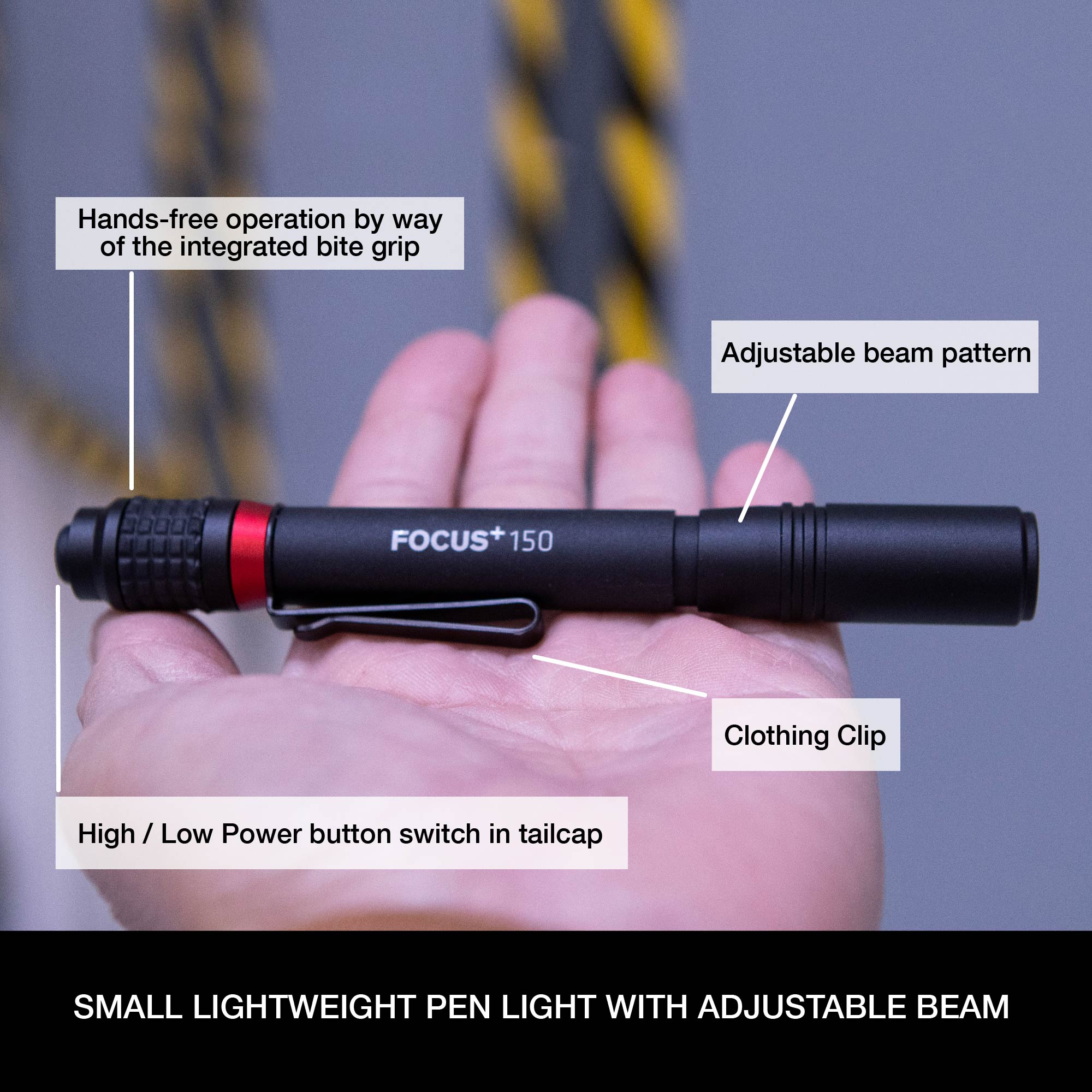 FOCUS+ 150 Handheld Flashlight with Bite Grip