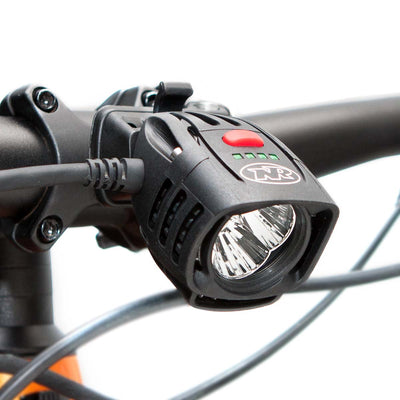 Pro 1800 Race Front Bike Light mounted on MTB handlebars