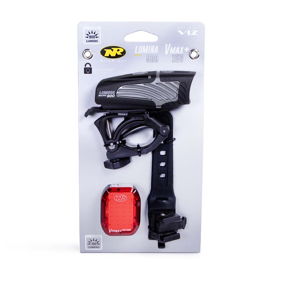 Lumina™ Micro 900 and Vmax+™ 150 Combo Front and Rear Light Set