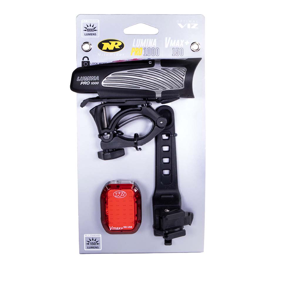 Lumina™ Pro 1000 and Vmax+™ 150 Bike Light Set Combo