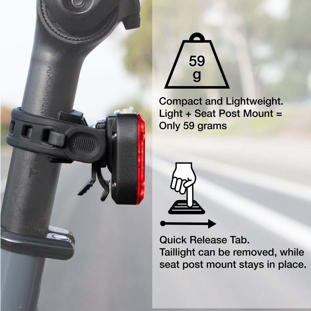 Vmax™ 180 Rear Bike Taillight – 180 lumen COB LEDs, USB‑C, Mode