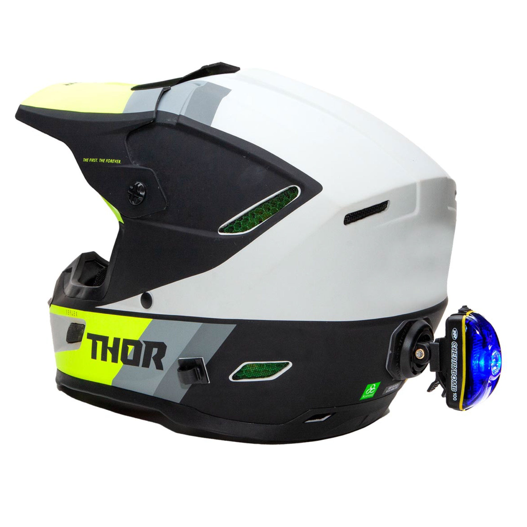 helmet mounted blue taillight for off road powersport safety score racing baja bright visible lighting
