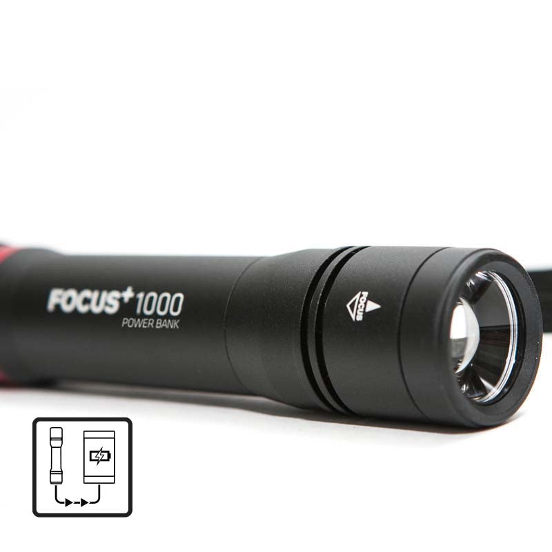 FOCUS 1000 with Power Bank Handheld Flashlight NiteRider Technical Lighting