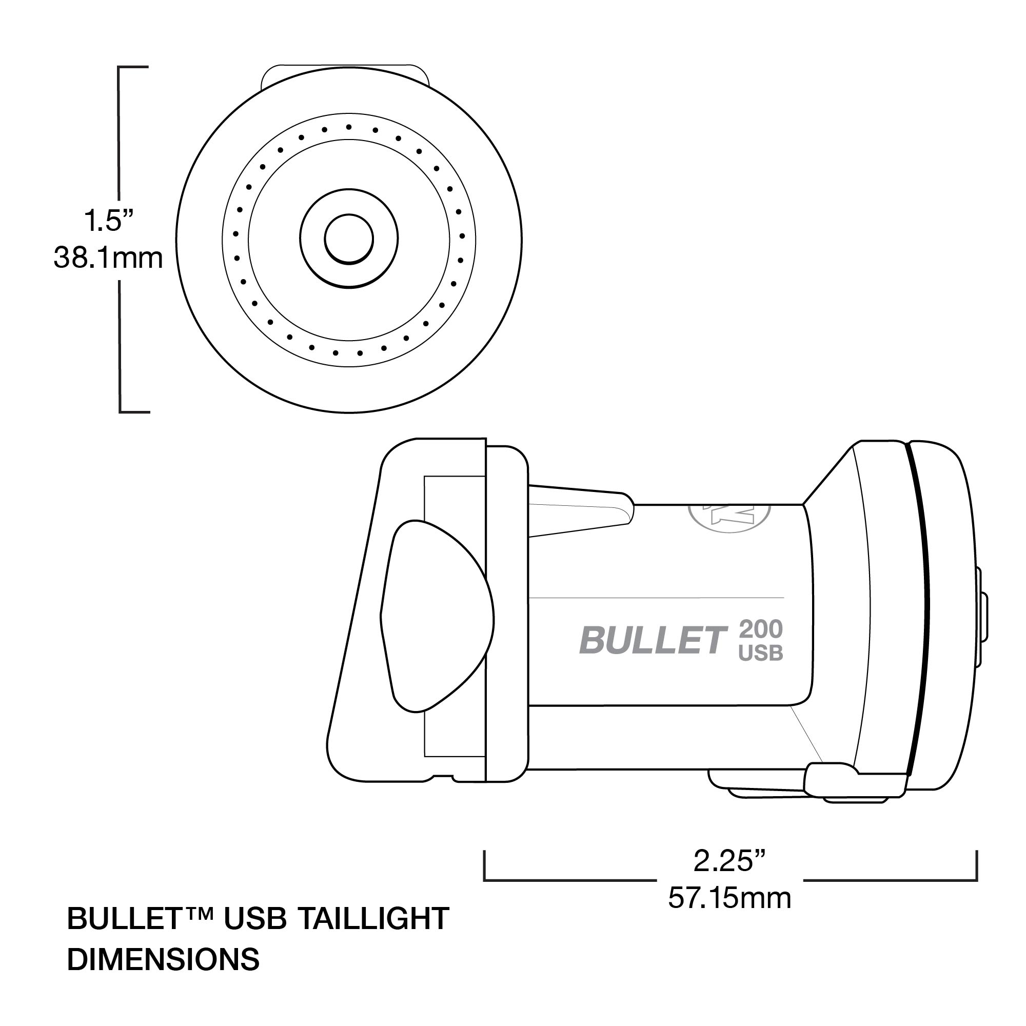 niterider bullet taillight dimension bright bike light