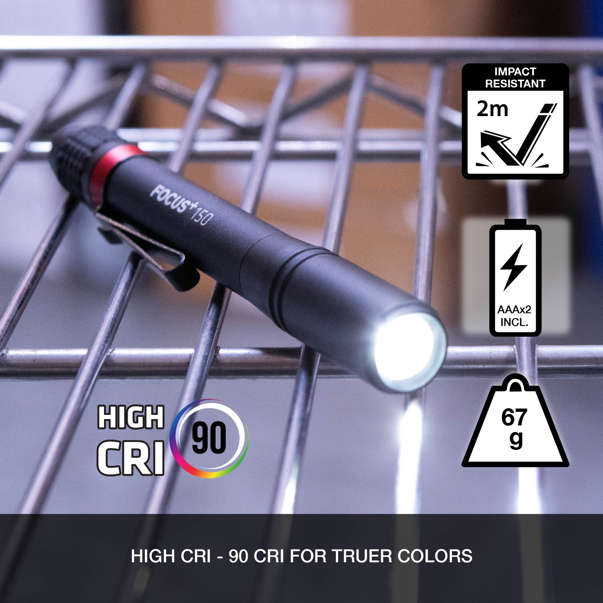 FOCUS+ 150 Handheld Flashlight with Bite Grip