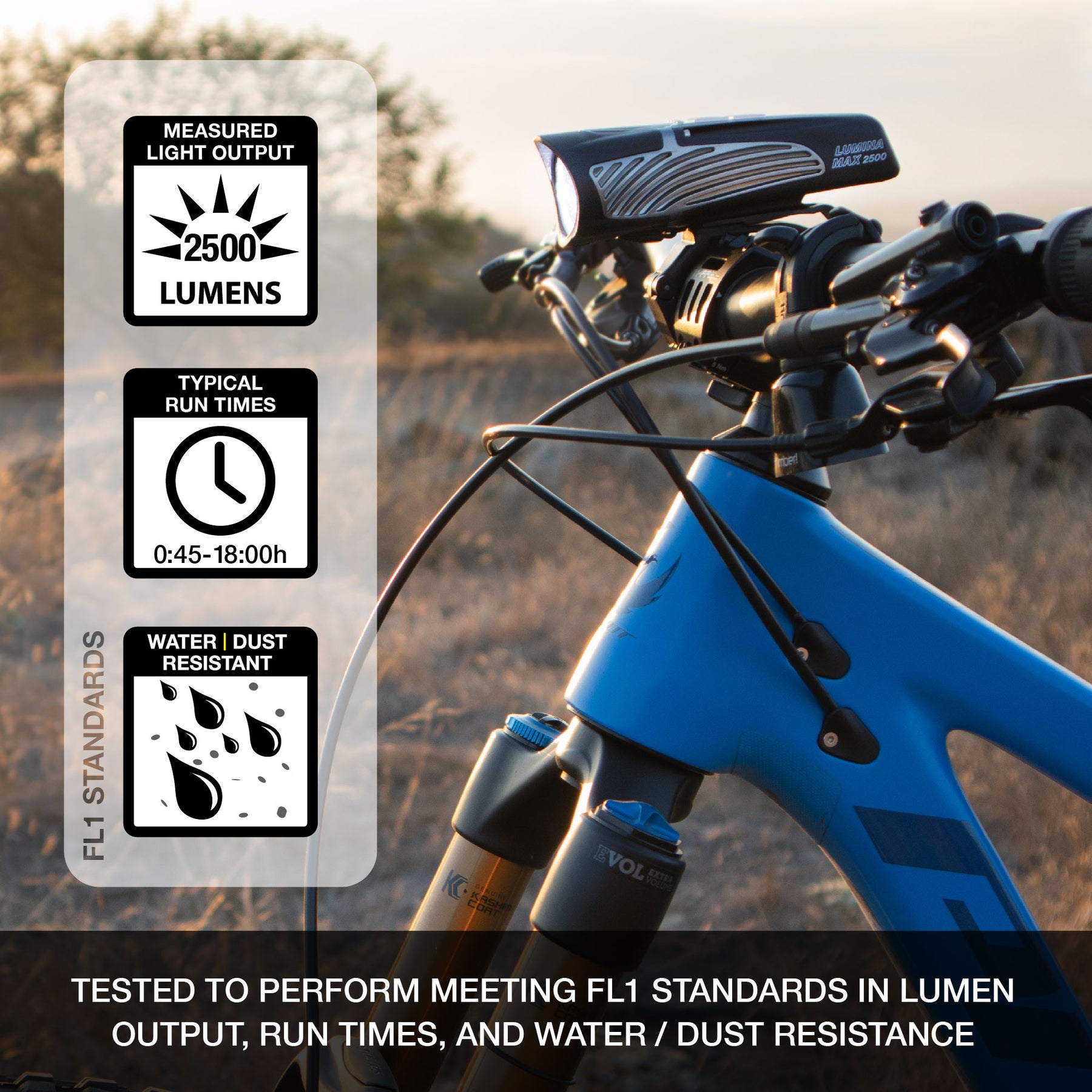 Lumina Max 2500 Front Bike Light with NiteLink NiteRider