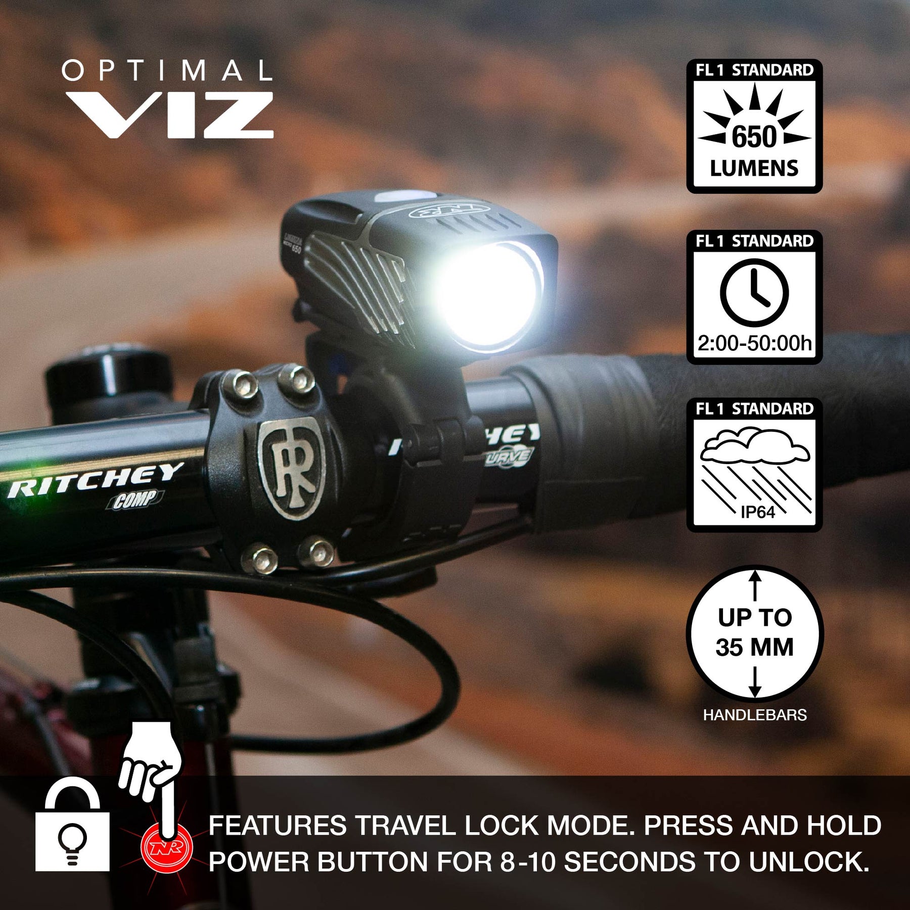 Luz trasera NITE RIDER Vmax+™ 150 para bicicleta