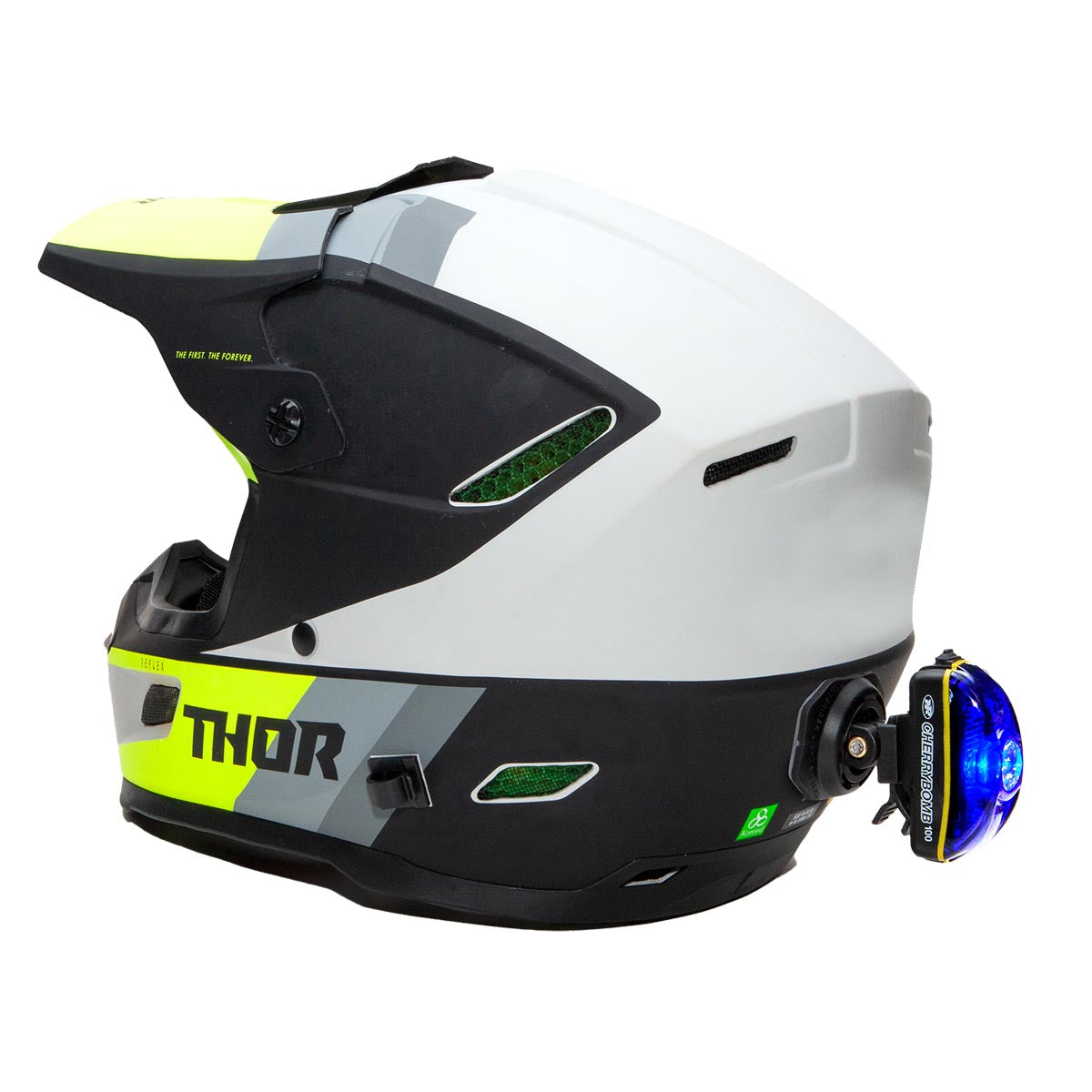 niterider off road helmet light blue bomb taillight