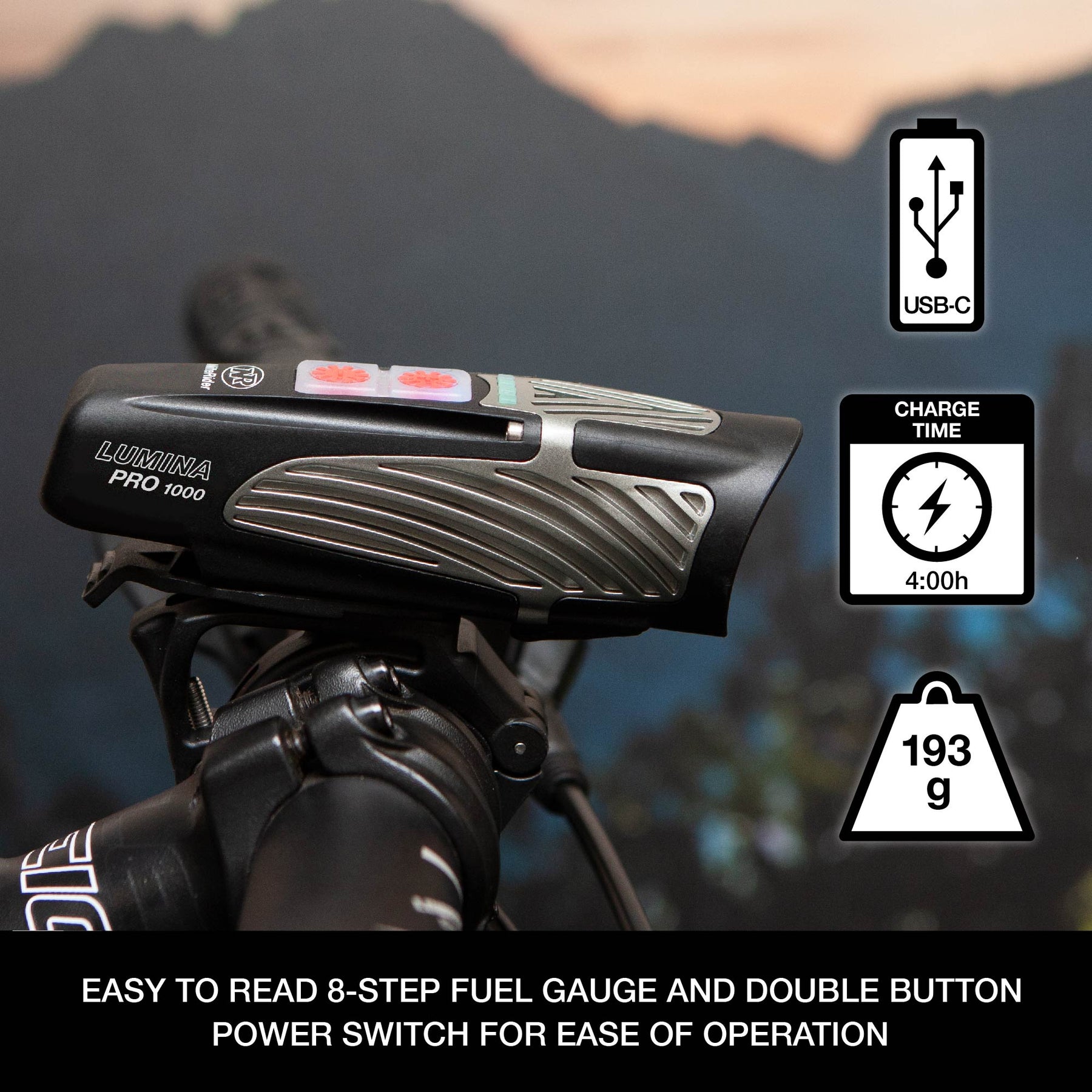 NiteRider Lumina 1200 Boost USB Rechargeable Bike Light Powerful Lumens Bicycle Headlight LED Front Light Easy to Install for Men