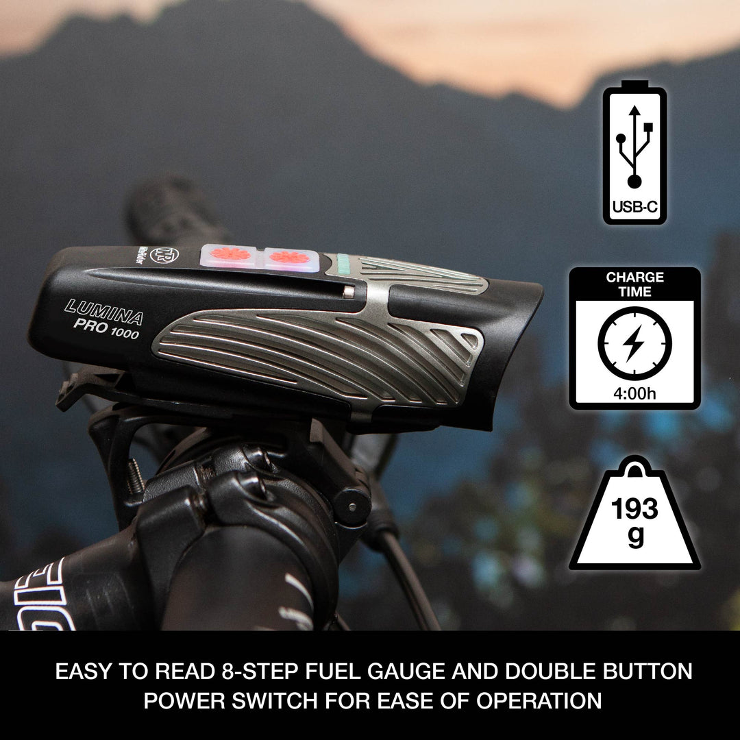 Lumina Pro 1000 and Vmax 150 Bike Light Set Combo NiteRider Technical Lighting